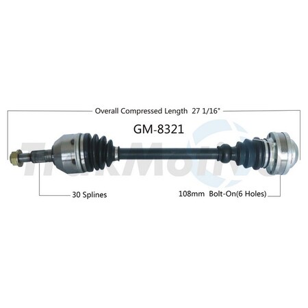 Surtrack Axle Cv Axle Shaft, Gm-8321 GM-8321